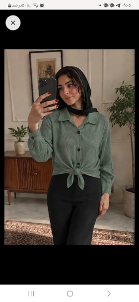 شومیز پایین گره ساده زنانه