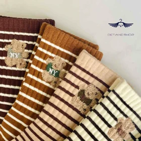 جوراب طرح رینگی گلدوزی تدی برند شایسته