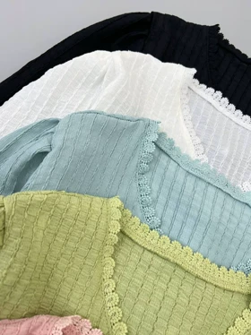 شومیز ژاکاردکش گلدوزی شده کد 4610