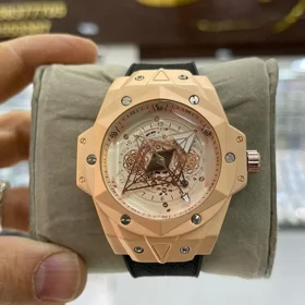 ساعت مچی مردانه مدل بیگ بنگ هابلوت کهکشانی 6633 Hublot big bang رزگلد