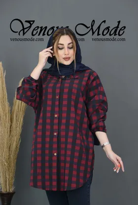 مانتو چهارخونه دو جیب