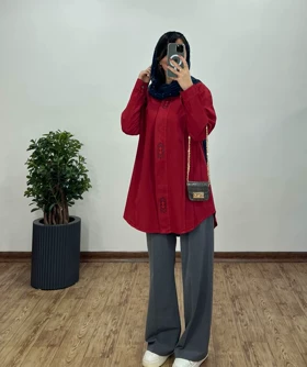 مانتو لینن دکمه مخفی پانیا
