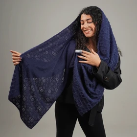 شال موهر مارک (سرمه ای)