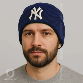 کلاه بافت طرح NY (صورتی)