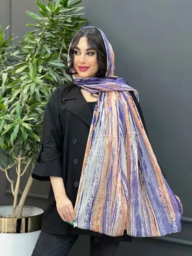 شال حریرنخ آبرنگی خطی