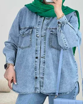 مانتو جین لانگ دوجیب (1)کد3357
