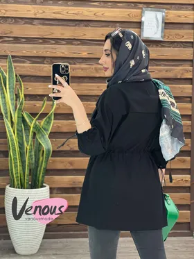 مانتو لینن کمرگت یقه مردونه