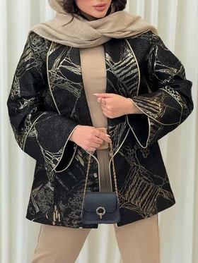 مانتو ژاکارد آستین لاله غزال