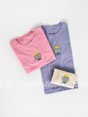 تیشرت کراپ یقه گرد طرح استیکر