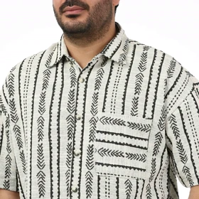 پیراهن آستین کوتاه بوکله مردانه مدل 61119125