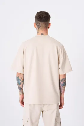 تیشرت مردانه Machinist Dollar Basic Oversize Beige Light M1965