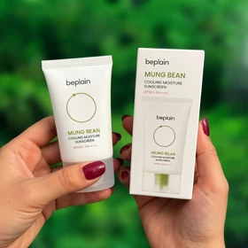 ضد آفتاب آبرسان و خنک کننده بی پلین عصاره ماش SPF50 BEPLAIN MUNG BEAN COOLING MOISTURE SUNSCREEN حجم 50 میلی لیتر