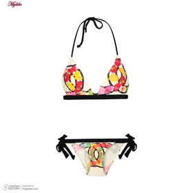 مایو 2 تکه دخترانه رنگ کرم مدل 11017