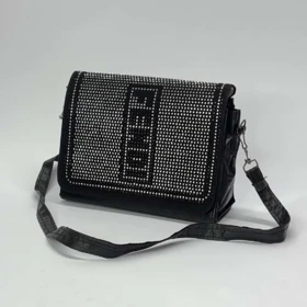 کیف دوشی زنانه مدل FENDI نگین‌دار طرح 2