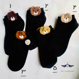 جوراب ساده مشکی بوکله تدی