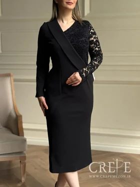 پیراهن یک‌طرفه گیپور مخمل