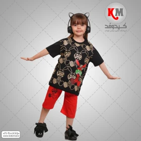 تیشرت شلوارک دخترانه طرح love