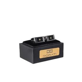 دکمه سرآستین مشکی تک نگین 1516