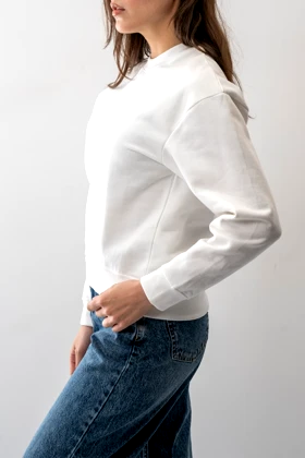 تیشرت آستین بلند دورس سرشانه افتاده زنانه