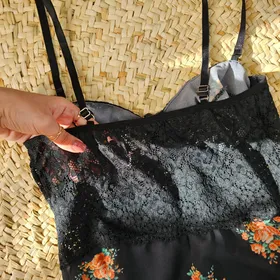 لباس خواب فنردار گل‌دار کد3202