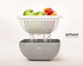 ست کاسه و آبکش 4 گوش 3 سایز لیمون