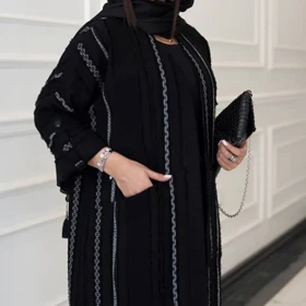 مانتو زنانه عبایی مجلسی راه راه