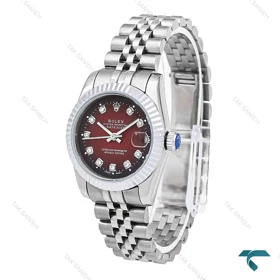 ساعت رولکس زنانه استیل صفحه قرمز متوسط Rolex-6297-L