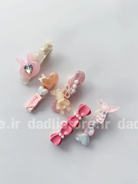 گیره مو طرح قلب بسته 5 عددی