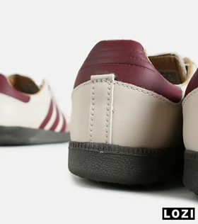کفش کتانی مردانه و زنانه کرم زرشکی ADIDAS Samba مدل 7174