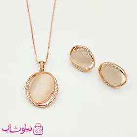نیم ست زنانه برند کلیو Clio مدل بیضی نگین‌دار