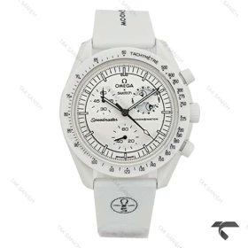 ساعت امگا سواچ ماموریت به ماه بند رابر جدید سفید Swatch-10607-U
