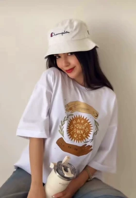 تیشرت لانگ سفید هیمه استایلیش