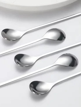 قاشق شربت خوری بلند طرح برگ سیلور