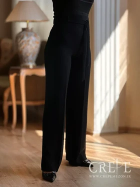 شلوار از بالا گشاد کرپ کلاریتا قد 110