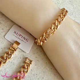 دستبند زنانه ژوپینگ طرح کارتیه نگین‌دار کد 12491