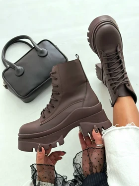 نیم بوت موجی 2516 (قهوه ای چرمی)