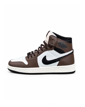 کفش کتانی مردانه مدل جردن وان ساق‌دار سفید قهوه ای Nike jordan1