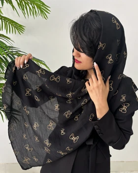 شال مشکی طلاکوب 4426