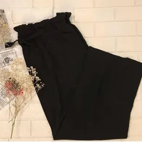 شلوار بابوس گشاد کمرکش خنک قد 100 مشکی و سفید