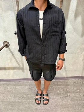 پیراهن مردانه آستین بلند راه راه