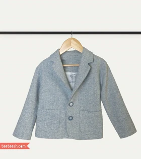 کت پشمی آبی