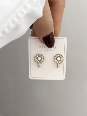 گوشواره کلیپسی گل داوودی ژوپینگ 809