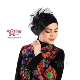 کلاه حجاب مجلسی (توربان) گل‌دار مدل ملکه