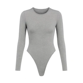 بادی نخی آستین بلند رنگ طوسی مه جامه 202