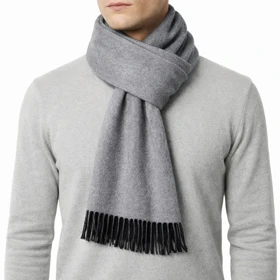 شال گردن دو رو طوسی و خاکستری