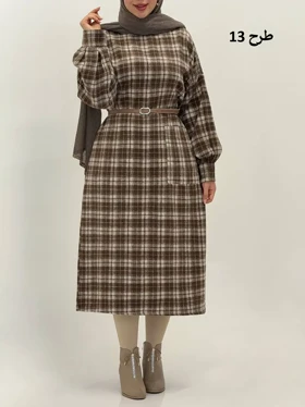 3593-کفتان چهارخونه پشمی