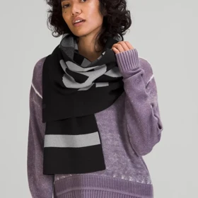 شال گردن پشمی لولولمون Lululemon مدل Wool-Blend Knit Logo Scarf