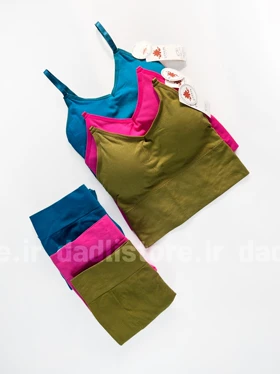 ست نیم‌تنه کاپ‌دار و شورتک پشت چروک کبریتی