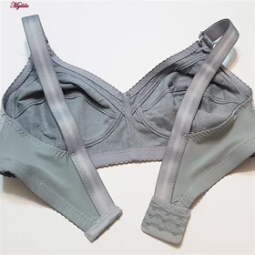 سوتین زنانه طرح برگی درشت مدل بدون فنر طوسی کد 5053