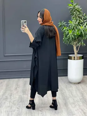 مانتو بابوس بلند آستین بنددار
